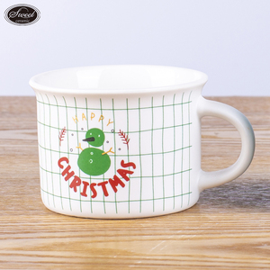 מפעל סיטונאי פורצלן מים לבן תה גביע אמייל קרמיקה חג המולד מתנה קמפינג santa שלג קפה חג המולד מותאם אישית ספל - Product Image 5