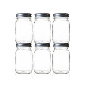 Mason Jar Glass Glassglass Customizable Factory Direct Sale 16 Oz Mason Jar 150ml 250ml 300ml 500ml 1000ml Wholesale Food Glass Storage Jar