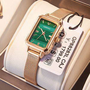 Reloj de Cuarzo para Mujer Mark Fairwhale, Esfera Verde Malaquita, Resistente al Agua 30m, Correa de Cuero, Correa Milanesa, Reloj de Pulsera Vintage para Dama - Product Image 1