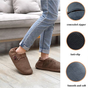 Caldo di vendita al coperto da donna pantofole calde invernali ricaricabili riscaldamento antiscivolo in cotone scarpe scaldate USB pantofole <span class=keywords><strong>riscaldate</strong></span> - Product Image 3