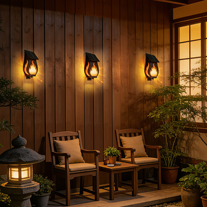 Lámpara de <span class=keywords><strong>Pared</strong></span> LED Creativa de 10W con Sensor <span class=keywords><strong>Solar</strong></span>, Lámpara de <span class=keywords><strong>Pared</strong></span> de ABS de Larga Duración, Resistente al Agua, 3500K, para Decoración de Jardín - Product Image 1