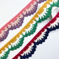 Vente en gros de dentelle française en tulle brodée au crochet, tricolore, à motifs floraux, écologique, vintage, pour la décoration de textiles de maison