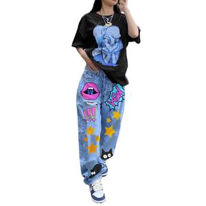 Prix d'usine multi-poches Vintage Denim lavé à l'acide jean ample jeunes Street Wear Jeans en denim lavé lourd - Product Image 6