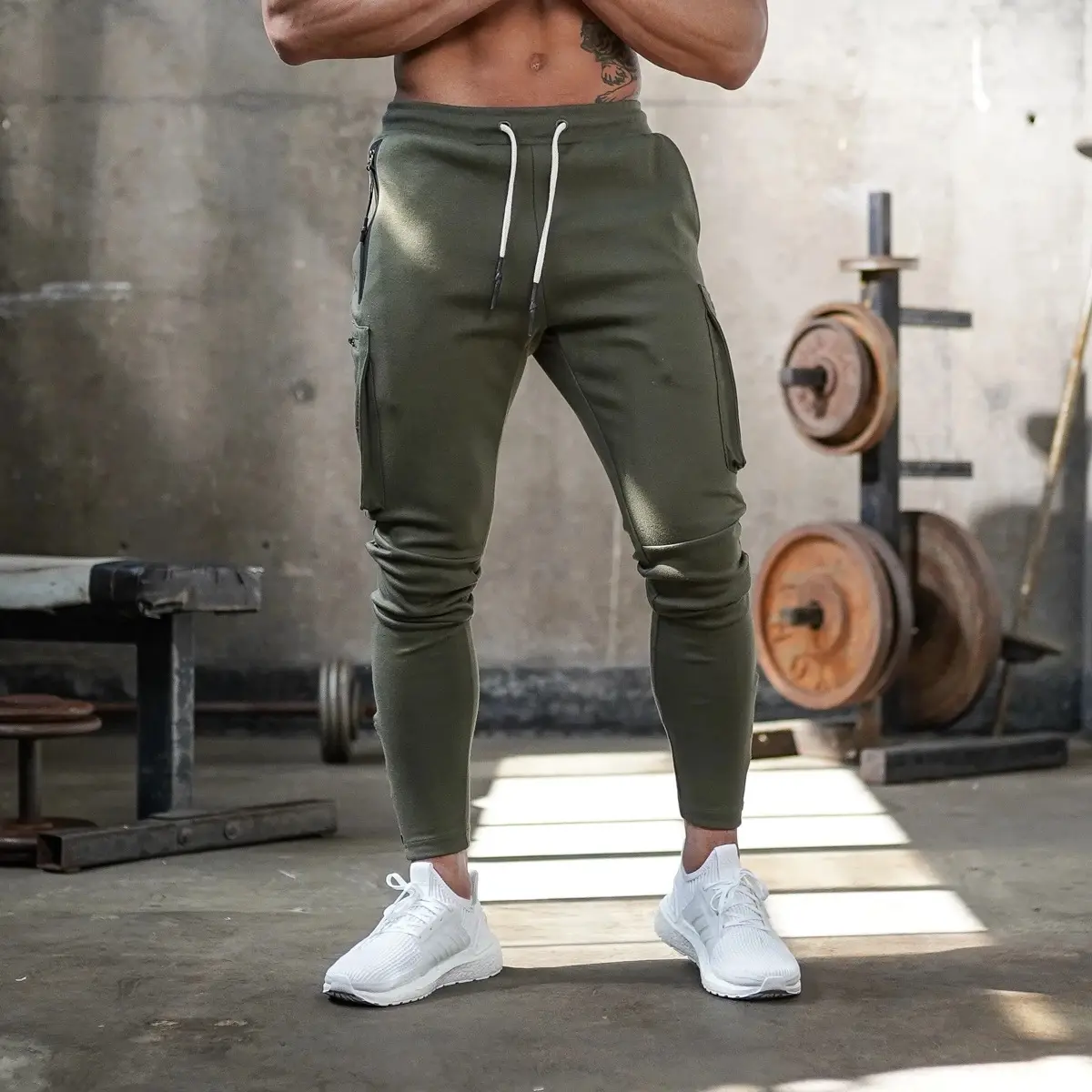 Men's Fitness Sports Cargo Pants Outdoor Trousers Running Training Pants