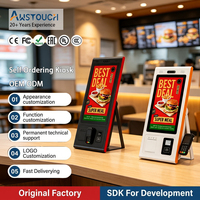 AWSTOUCH Kiosque de commande automatique à écran tactile sur pied de 32 pouces, kiosque de paiement en libre-service