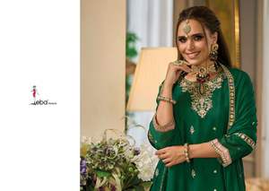 Chinon lourd avec broderie Salwar Kameez Palazzo Suit pour une occasion spéciale de festival d'Inde - Product Image 2