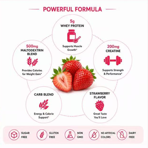 OEM Gewichtszunahme-Gummibärchen Whey-<span class=keywords><strong>Protein</strong></span> Maltodextrin Kreatin-Monohydrat Nahrungsergänzungsmittel für Sport Energie- und Muskelunterstützung - Product Image 2