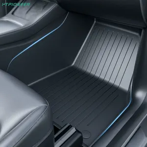 Accesorios de coche alfombra impermeable de lujo personalizado RHD TPE alfombrillas para todo clima para Tesla Modelo 3/Y