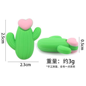 ใหม่การ์ตูน3D ลูกปัดเหงือกบดฟันกระบองเพชรสำหรับเด็กทารกอุปกรณ์เสริมห่วงโซ่จุกนมปลอมสุดสร้างสรรค์แบบทำมือ - Product Image 5