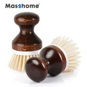 Masthome Professional Supplier Beech & Vintage Paint Series Dish Brush Wooden Kitchen Pot Dish Brush