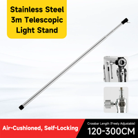 Barre transversale télescopique Beiyang à 3 sections, 10 pieds (3 m), support de fond réglable en aluminium pour trépied C