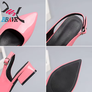 Zapatos de Mujer 2025, Nueva Colección de Primavera, Estilo Europeo Americano, Talla Grande, Punta Puntiaguda, Sin Talón, con una Sola Correa, Color Sólido, Artificial - Product Image 2