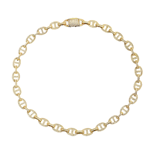 Chaîne de nez de <span class=keywords><strong>cochon</strong></span> unique Hop 11 MM, plaquée or, sertie de zircons, collier et bracelet pour homme, idéal pour les soirées - Product Image 1
