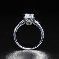 Bague pour femme en argent S925, moissanite taille radiant VVS couleur D 1CT 2CT, passe le test du stylo, classique et simple, pour mariée et mariage