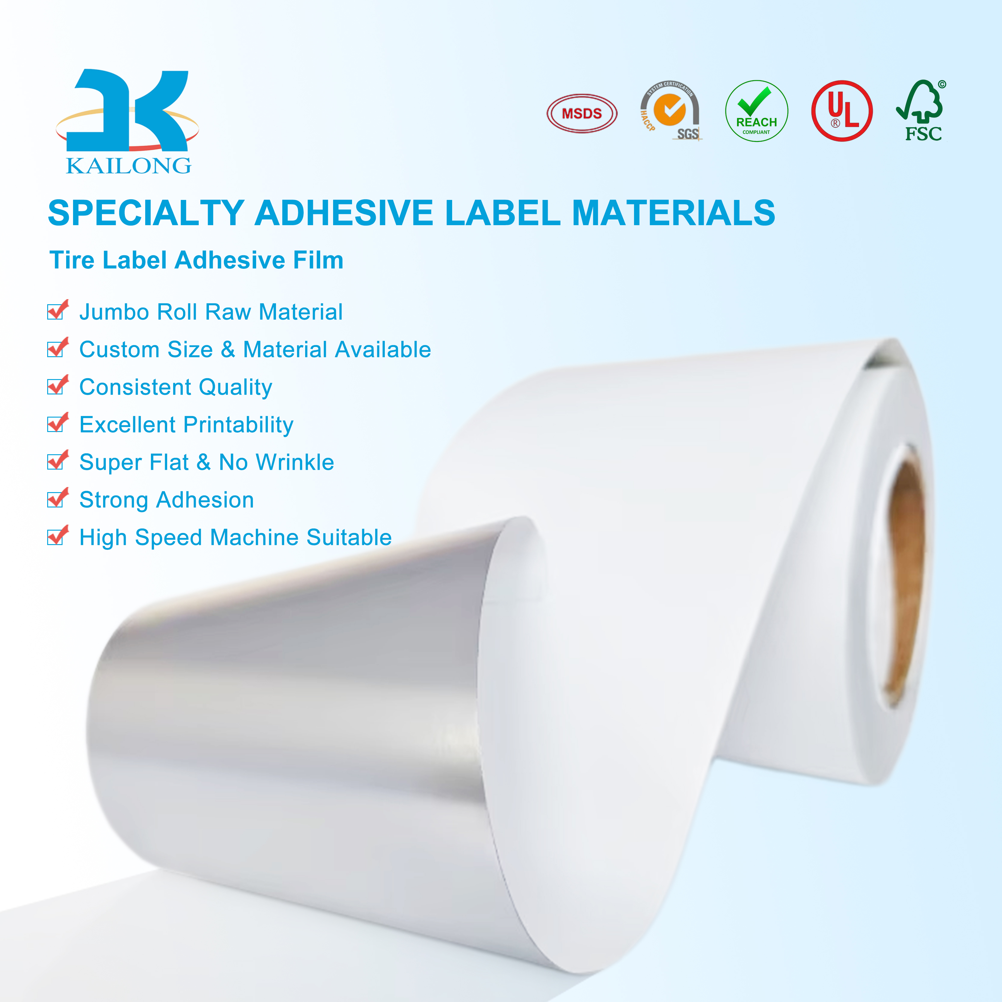 Oil Resistant PVC/PE Hot Melt Adhesive Sticker Paper Tire Label Film for Harsh Industrial Environments Resists Solvents Abrasion