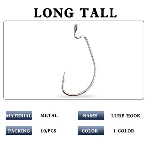 เหยื่อตกปลา Luya Bait 7316 แบบนิ่ม พร้อมตะขอเหล็กกล้าคาร์บอนสูง แบบ Wide Belly Crank Hook มีเงี่ยง สำหรับตกปลาทะเล ปลาแบส ชุด 10 ชิ้น - Product Image 4