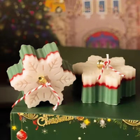 Sechs-Sterne-Schneeflocken-Duftkerze, personalisiert, kreatives Geschenk für Feiertage, Weihnachtsfeiern, Diwali, Vatertag, Sojawachs