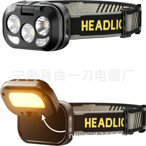 Lampe frontale rechargeable 1200mAh légère pour le camping en plein air, la pêche, la plongée, la randonnée, lumière LED - Product Image 1