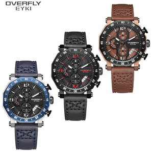 EYKI <span class=keywords><strong>overfly</strong></span> นาฬิกาสปอร์ตสำหรับผู้ชายสายหนังนาฬิกาควอตซ์กันน้ำดีไซน์ใหม่ - Product Image 6