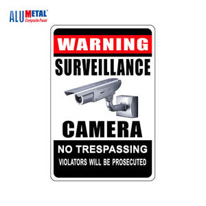 Avertissement réfléchissant <span class=keywords><strong>24</strong></span> heures système de caméra de sécurité de vidéosurveillance en fonctionnement panneau de cour métallique - Product Image 6