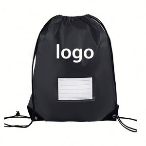 Diy Clothes Shoes Machine Washable <b>Backpack</b> With Id Card Slot Women Men Black Drawstring Bags for Football - Product Image 1