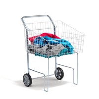 Chariot à marchandises polyvalent en treillis métallique Couvercle de chariot à roulettes robuste galvanisé au zinc Capacité pliable de 200kg pour entrepôt
