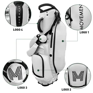 Chengsheng oem pelle pu golf club tour bag custom leggero cart stand golf bag per gli uomini