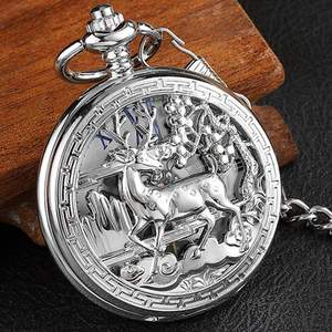 <span class=keywords><strong>Montre</strong></span> de poche mécanique à motif cerf doré creux, rétro, double face, style steampunk, <span class=keywords><strong>montre</strong></span> à chaîne pour <span class=keywords><strong>homme</strong></span> - Product Image 6