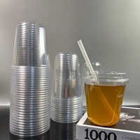 En stock – Gobelets en plastique personnalisés à fond rond (PET/PP) 360ml, 500ml, 700ml – Coupelles à glace avec couvercle et paille, diamètre 90mm