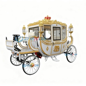 Nouvelle Carrosse Électrique de Mariage Zhenda OEM à Chevaux, Couleur Dorée, Sculpture Royale, Transport Spécialisé - Product Image 4