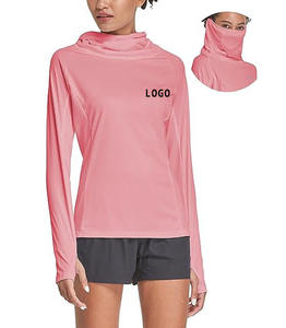 Femmes Sunshirt Blancs Randonnée UPF 50 + Léger Séchage Rapide SPF Pêche Courir Chemises À Manches Longues Avec <span class=keywords><strong>Cache</strong></span>-Visage <span class=keywords><strong>Cache</strong></span>-<span class=keywords><strong>Cou</strong></span> - Product Image 1