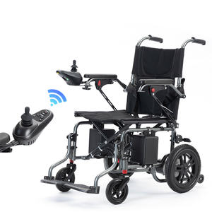 Silla de ruedas eléctrica motorizada de viaje portátil Silla de ruedas eléctrica de acero plegable ligera para ancianos discapacitados - Product Image 1