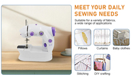 Mini machine à coudre électrique basique à plat avec point de verrouillage à aiguille unique avec pédale pour vêtements pour enfants en matériau ABS durable
