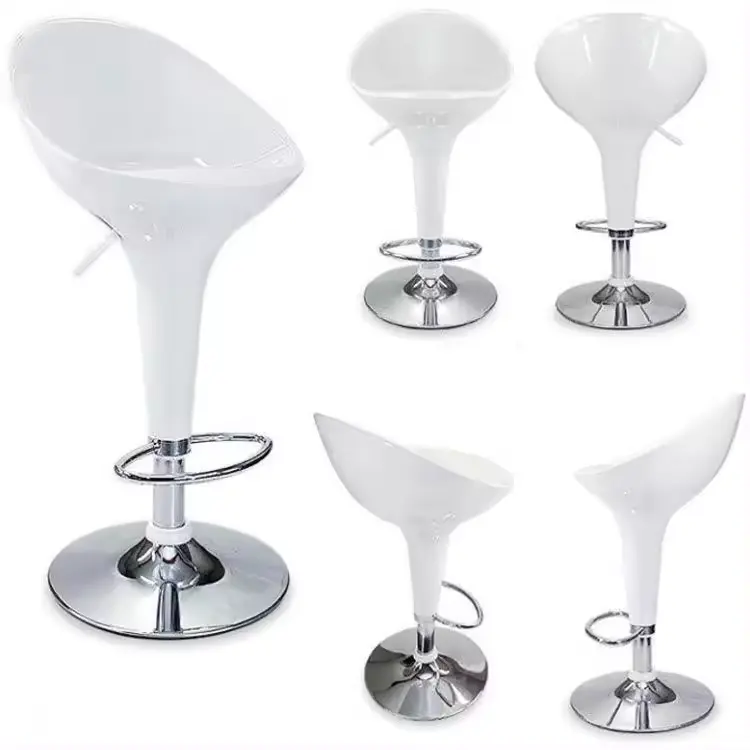 야외 레스토랑 가구 의자 클래식 디자인 회전 ABS 플라스틱 흰색 의자 바 의자 주방