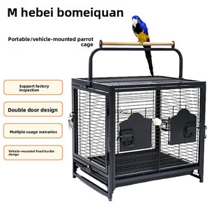 Portable Bird Cage for <strong>Parrots</strong> <strong>Car</strong> Mounted Outdoor Use Small Bird House with Food Bowl and Standing Stick Medium Size - Product Image 5