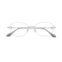 58271 Montures de lunettes de vue rétro elliptiques à boucle dorée, style familial, petit format, design épuré et élégant