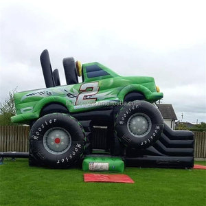 Château gonflable Monster Truck de qualité commerciale, robuste, sur le thème du camion tout-terrain, avec toboggan, à vendre - Product Image 3