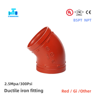 Coudes rainurés en fonte nodulaire FM UL pour la lutte contre les incendies, 1''~10'', coudes à 90/45 degrés, raccords de tuyauterie flexibles/rigides pour la lutte contre les incendies