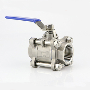 Vanne à boisseau sphérique manuelle en trois parties, 2 pouces, 1000WOG, 3 pièces, en acier inoxydable SS304 SS316 CF8 CF8M, filetage NPT BSP - Product Image 1