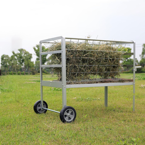 Mangeoire à bétail en acier galvanisé personnalisée avec roues 2 en 1 Mangeoire à foin et à <span class=keywords><strong>grain</strong></span>/sel <span class=keywords><strong>Chariot</strong></span> d'alimentation pour moutons à usage intensif - Product Image 4