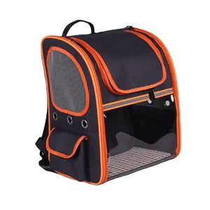 Personalize o tamanho Transparente Pvc Respirável Gato Transportadora Mochila Pet Carrier Travel Bag