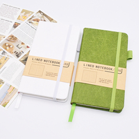 Carnet à spirales relié en cuir souple rétro avec logo personnalisé imprimé, couverture rigide, bande élastique, organisateur/planificateur cadeau