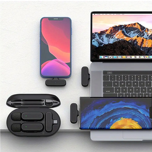 Mini <strong>Wireless</strong> Phone Micro <strong>Wireless</strong> Tie Mic Interview Video Recording Lapel Professional Lavalier Dual <strong>Wireless</strong> <strong>Microphone</strong> - Product Image 2