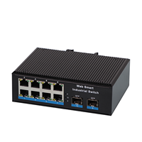 10-Port 10/100/1000Mbps Gigabit E Managed Industrial PoE Ethernet Switch 8 Port RJ45 2 Port SFP IPS53108PFM Dengan QoS