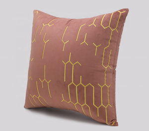 Fodera per cuscino decorativo <span class=keywords><strong>rosa</strong></span> in velluto ricamato, morbida, quadrata, tinta unita, per divano - Product Image 3