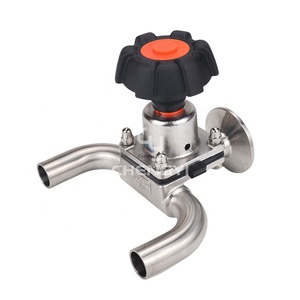 Customized Food Grade Sanitary Stainless Steel 316L Aseptic Manual U Type 3 Way Diaphragm Valve for Food Pharm <strong>Biol</strong> Industry - Product Image 1