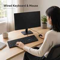 Desain Ergonomis Membran Senyap 104-Tombol Hitam Semua Warna USB Berkabel Gaming Keyboard dan Mouse Combo Set Bundel untuk Rumah dan Kantor