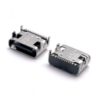 Connecteur de prise USB-C 16 broches horizontal SMT pour appareils de consommation USB, prix d'usine, fabricant OEM AK Electronics