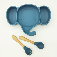 Nouveaux ensembles d'articles d'alimentation pour bébés et tout-petits, en silicone souple de qualité alimentaire, vaisselle à ventouse, motif animal, sans BPA