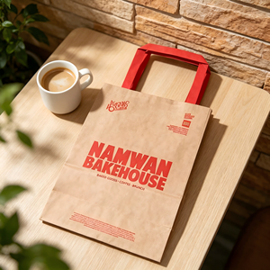 Eco-Friendly Disposable Recyclable Biodegradable Takeaway Packaging Fast Food Kraft Paper Bags Handles for Restaurant - Product Image 2